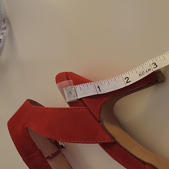 Red Suede Ankle Strap shoes - Picture 9 of 10